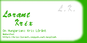 lorant krix business card